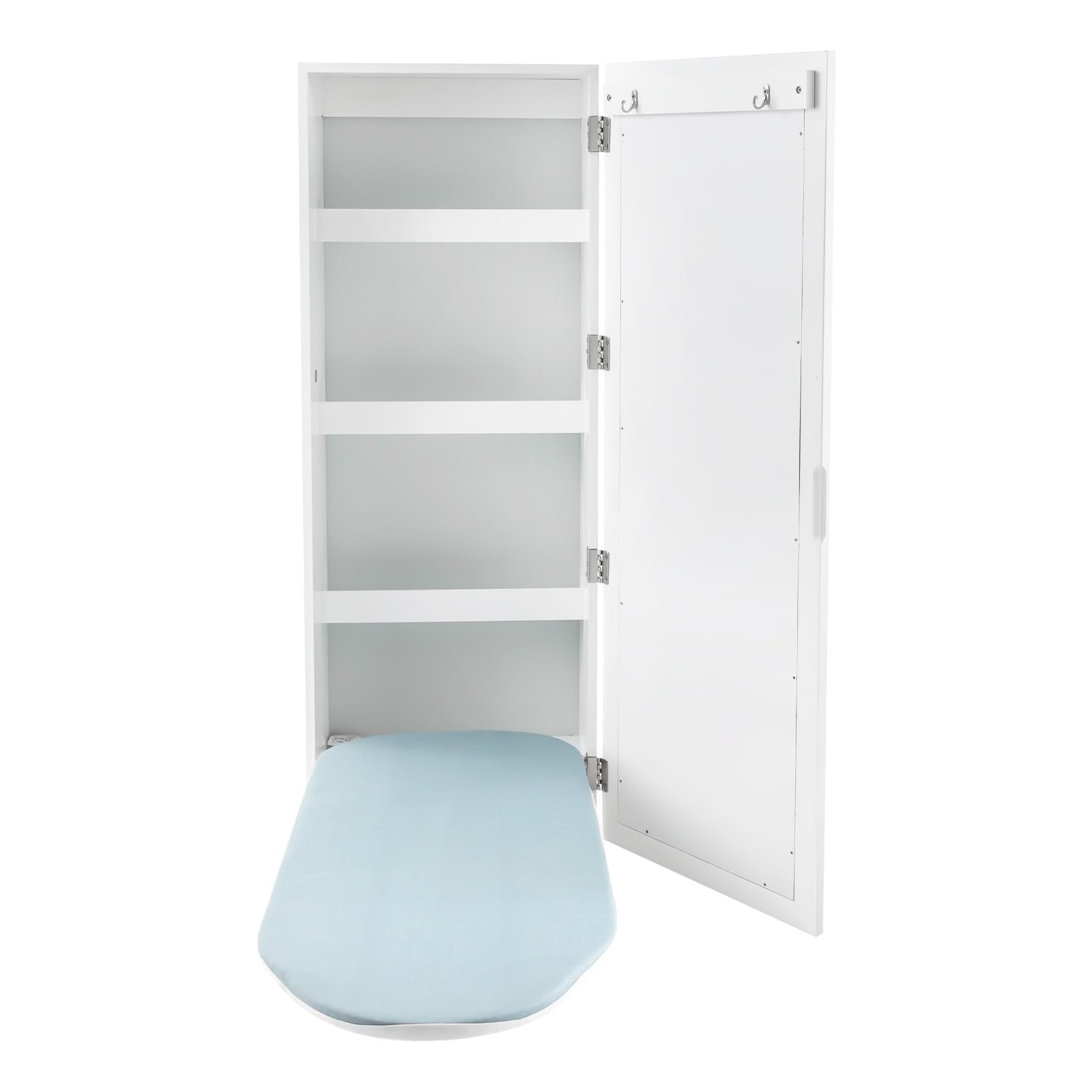 Bügelbrett Schrank Wandmontierter Aufbewahrungsschrank, 180 Grad Drehbares Ärmelbügelbrett mit Metallhalterungen, klappbarer versteckter Ironing Board Cabinet, nutzbar als Ankleidekabine