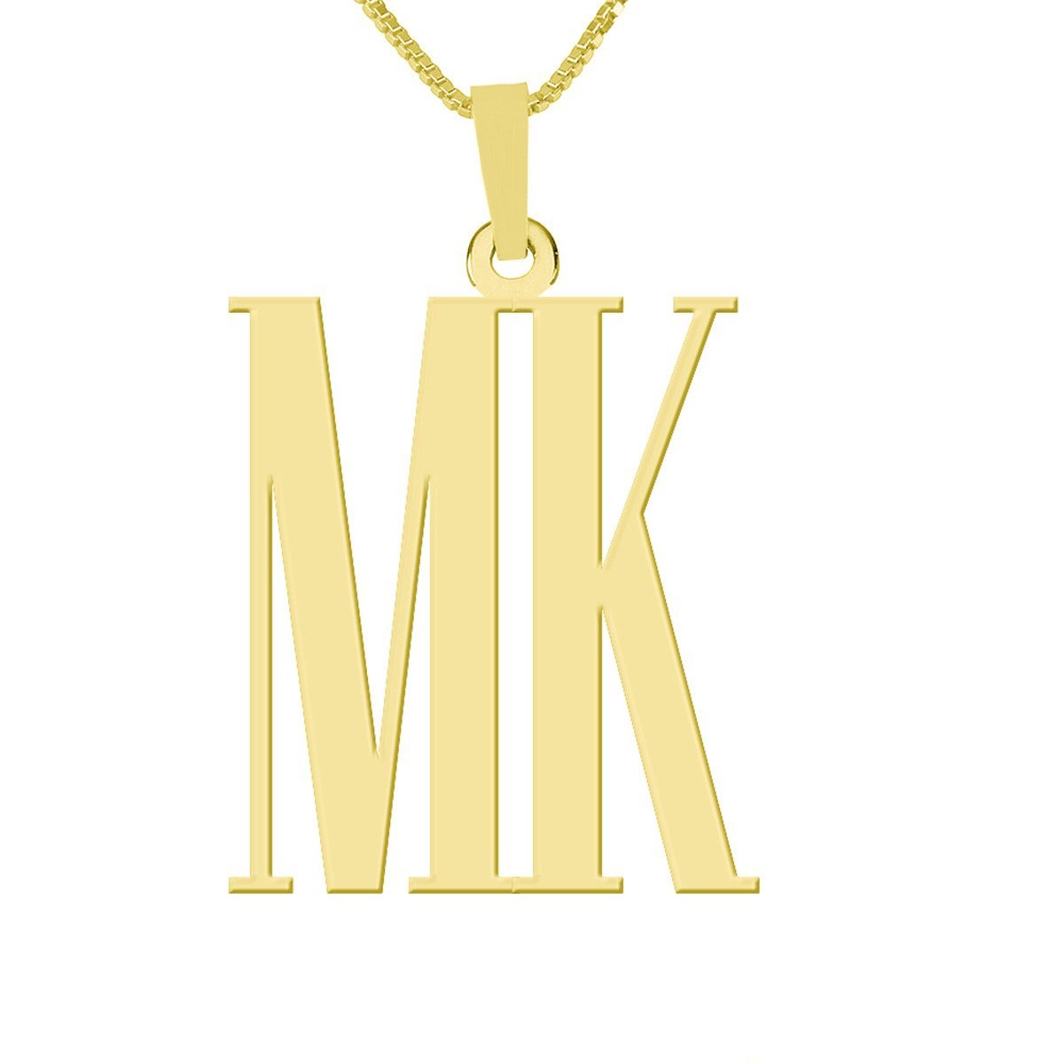 HACOOL 925 Sterling Silver Double Initials Monogram Necklace Custom Made with Any 2 Initials 18" Chain