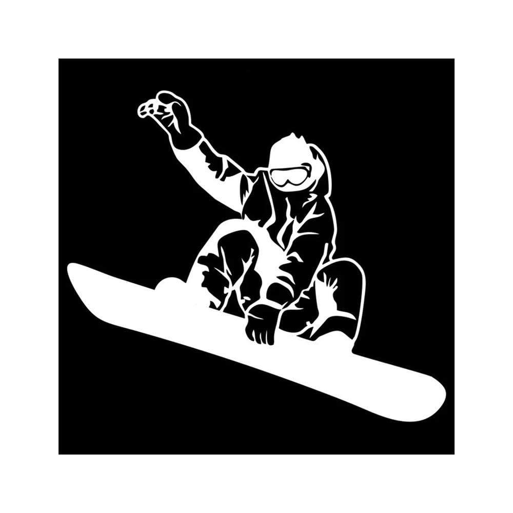 Various Sizes Car Sticker Snowboard Car Decal Waterproof Stickers On Car Truck Bumper Rear(White,40cm X 35cm)