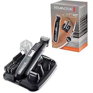 Remington GroomKit PG6130, Stylingset für Gesichts- und Körperhaare, 4 abnehmbare Aufsteckköpfe, schwarz/grau