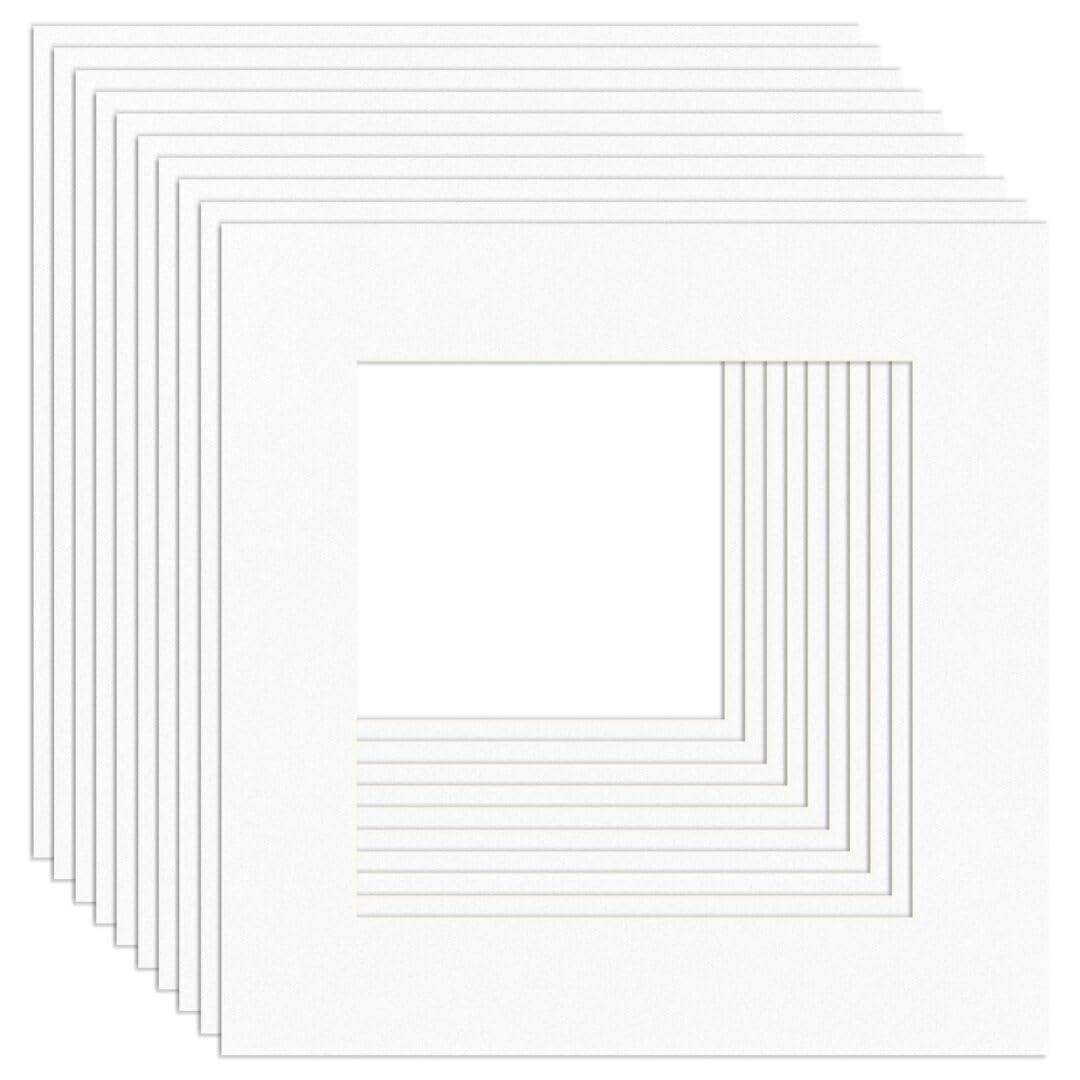 Procut Global 60x60cm White Picture Mounts Board to Fit 40x40cm Aperture Size - Photo Mount Card Ideal for Prints, Artwork, Crafts & Certificates - Sizes & Colors Available - Pack of 10 โ image 1