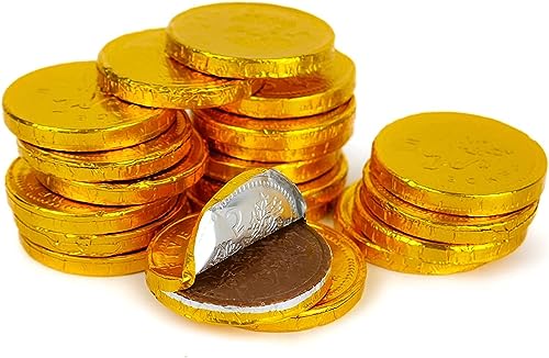 50 x Chocolate GOLD MONEY COINS Kids Party Bags & Treasure ChestS. large milk chocolate coins 265g