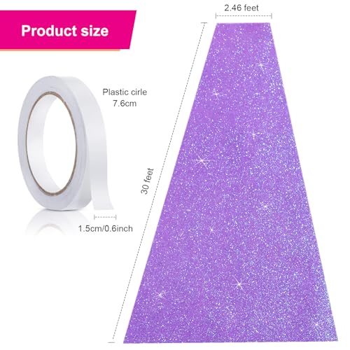 Tatuo Aisle Carpet Runner for Party, 2.46 x 30 Feet, Glitter Purple by Tatuo - Used condition - Image 3
