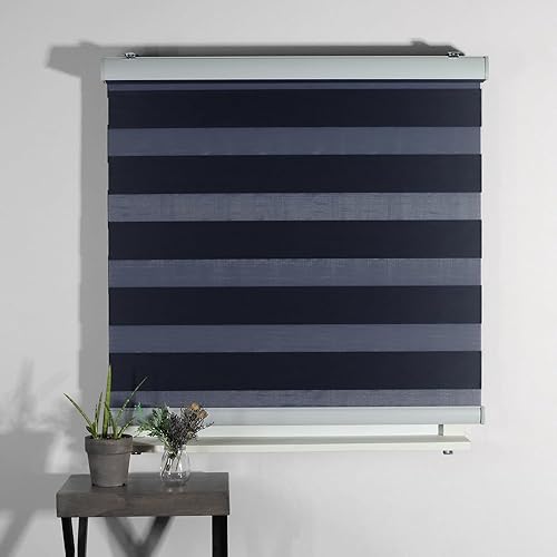 Miniatura 4 de Persianas opacas sin cordones para ventanas, enrollables y persianas de cebra, de doble capa, para filtrar la privacidad, fácil instalación