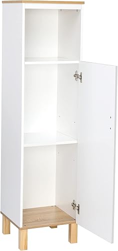 Miniatura 5 de be current Armario alto, gabinete de torre de almacenamiento de baño con estantes ajustables y puerta de armario, organizador de ahorro de espacio,