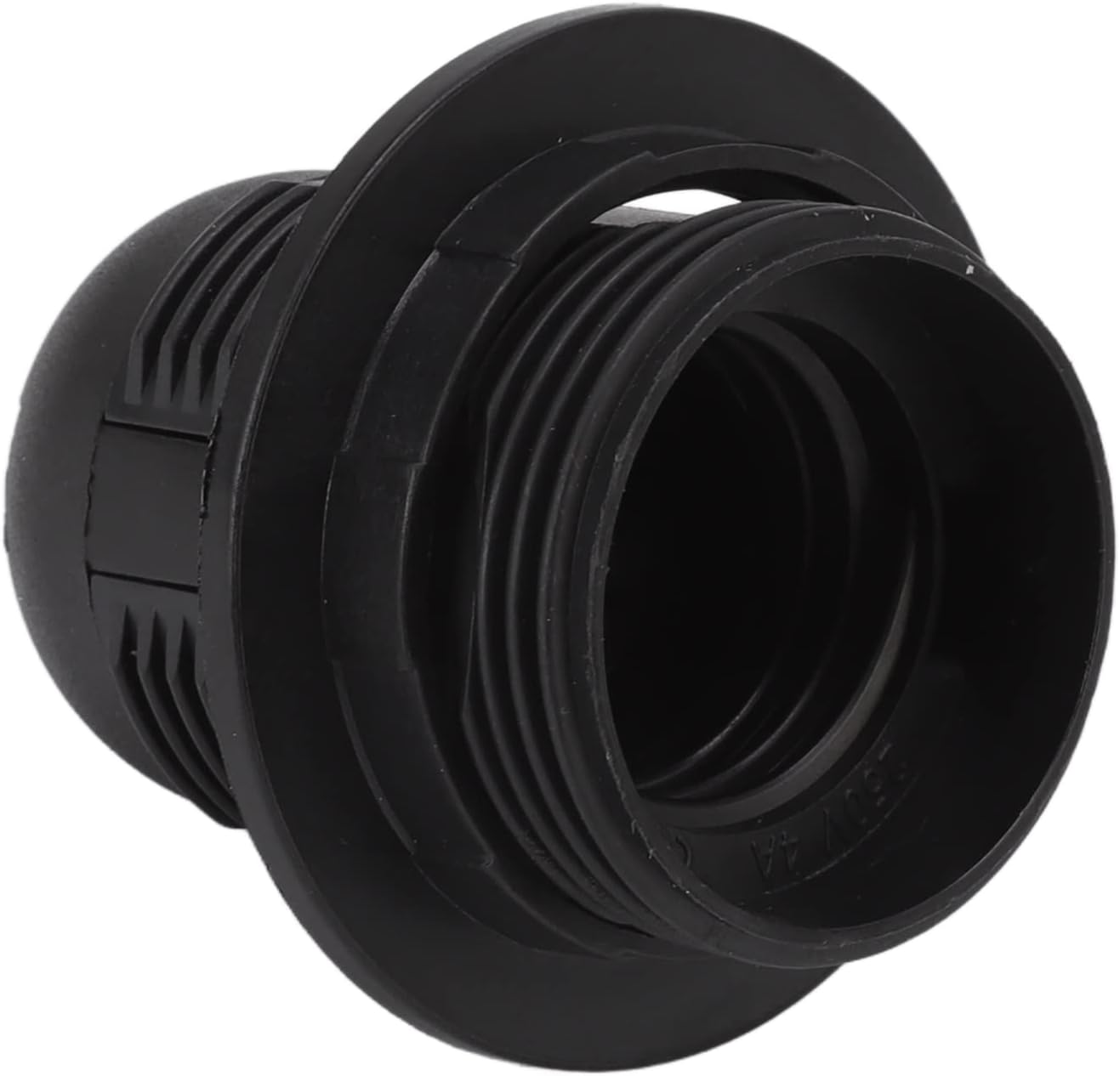 E27 Light Base Socket, Lamp Holder to Avoid High Temperatures with Lamp Case, Easy DIY Installation, ABS Material, Black (BLACK)