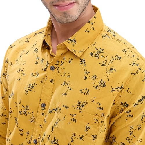 Image of Spykar Men's Slim Fit N /A Full Sleeve Printed Casual Shirts