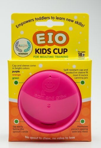 EIO Kids Cup Cap & Sleeve (Glass Jar Is Not Included) (Pink)