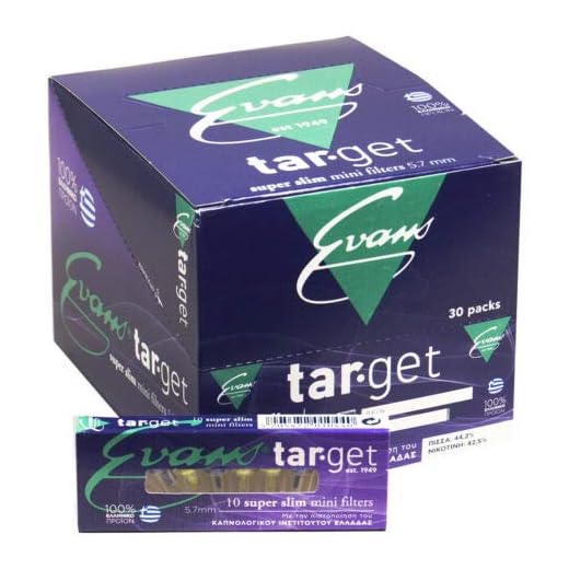 Tar-Get Mini Filters SUPER SLIM for Slim Cigarettes & Roll Ups Disposable, Reusable for Smoking (FULL BOX) 30 X 10 = 300 Tar Catcher