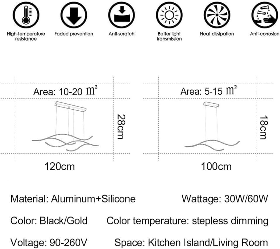 Lustre de branche à intensité variable avec éclairage LED linéaire - 3