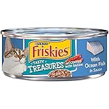 Purina Friskies Wet Cat Food, Tasty Treasures With Ocean Fish in Sauce Accented With Bacon - (24) 5.