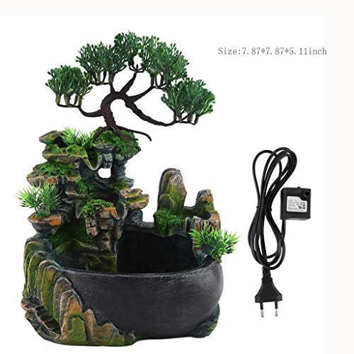 Tabletop Water Fountain Environmental Resin Waterfall Desktop Fountain Indoor bladen Water Fountains Desktop Vijverfonteinen (Color : A) - Image 3