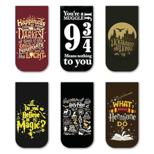 Image of Harry Potter Themed Magnetic Bookmarks | Bookmarks for Book Readers | Gifts for Book Lovers | Gift for Readers (Set of 6) (Harry Potter Quotes)