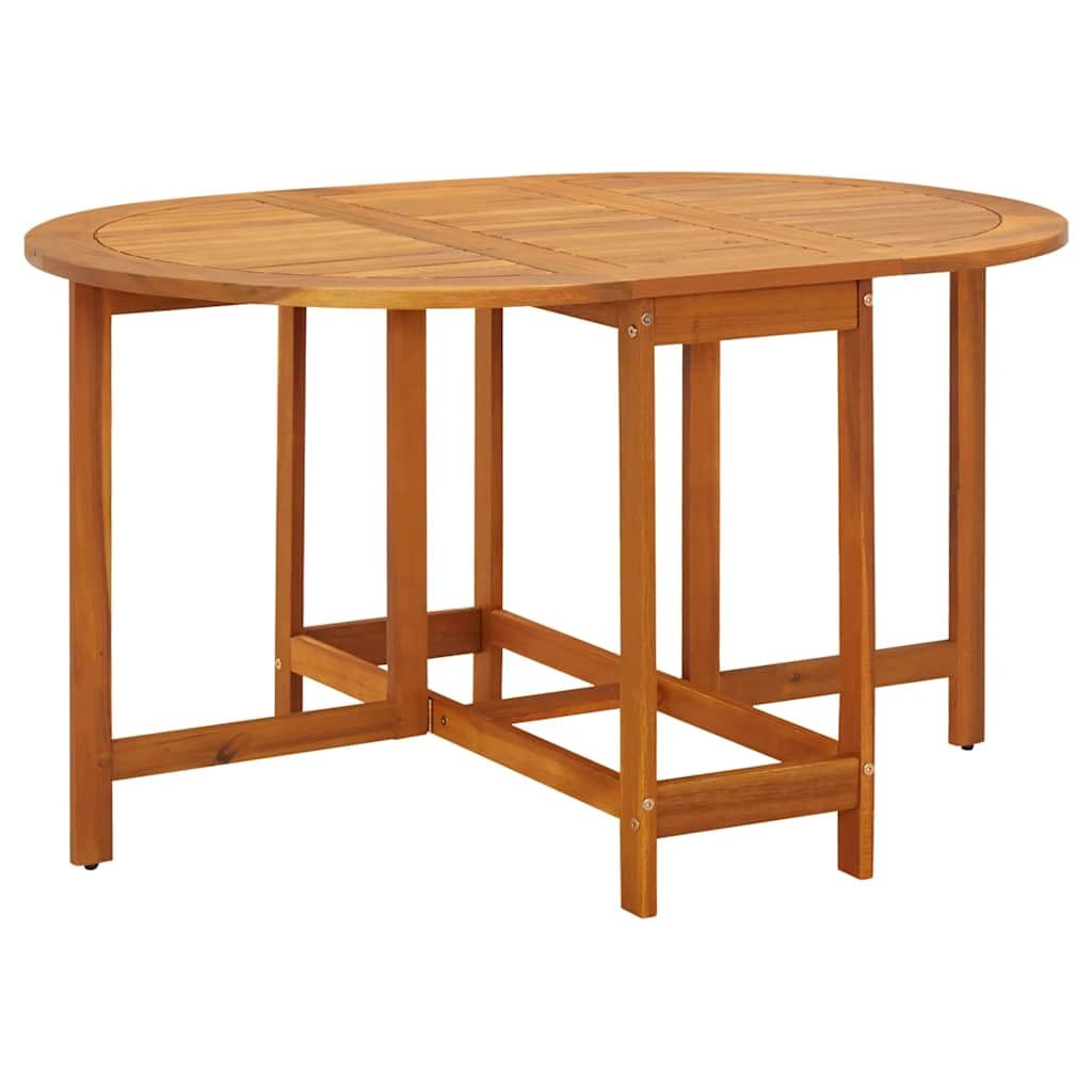 vidaXL Mesa para Exterior Jardín Ovalada de Alas Abatibles de Madera de Acacia