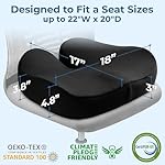 5 STARS UNITED Seat Cushion for Tailbone Pain Relief – Large Memory Foam Cushion for Coccyx, Hip, Sciatica & Post-Surgery Recovery – Wheelchair, Car, Desk, Gaming & Office Chairs, Black - Image 2