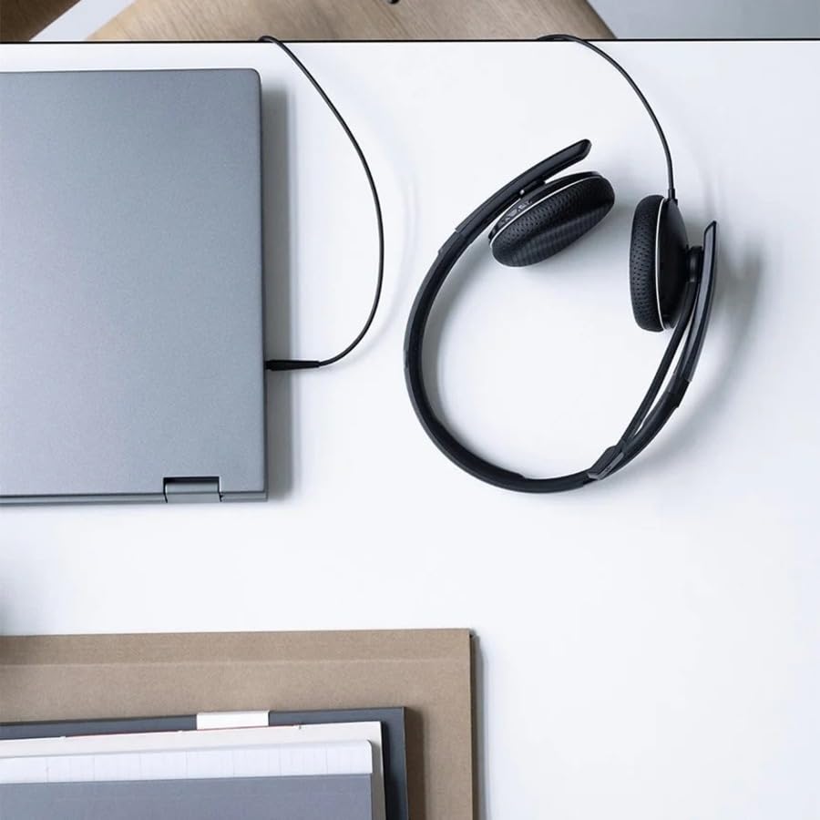 Image of EPOS | Sennheiser Adapt 160 USB II (1000915) - Wired, Double-Sided, UC Optimized On Ear Headset with USB Connectivity - Superior Stereo Sound - Enhanced Comfort - Call Control - Black
