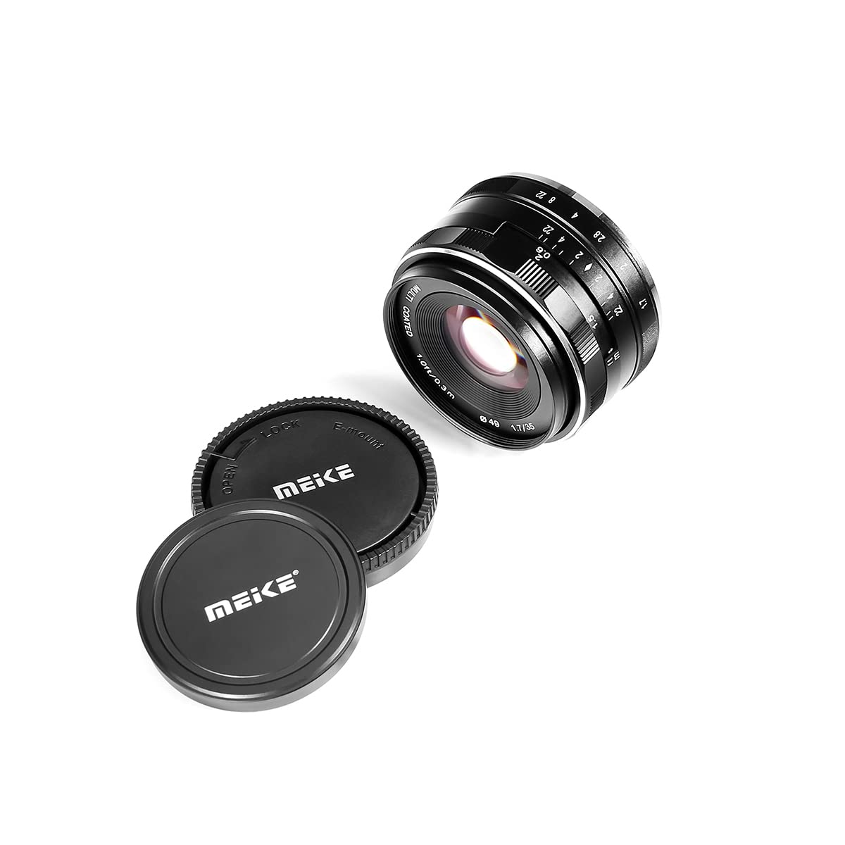 Meike 35mm F1.7 Large Aperture Manual Prime Fixed Lens APS-C for Sony E-Mount Digital Mirrorless Cameras A7III A9 NEX 3 3N 5 NEX 5T NEX 5R NEX 6 7 A6400 A5000 A5100 A6000 A6100 A6300 A6500