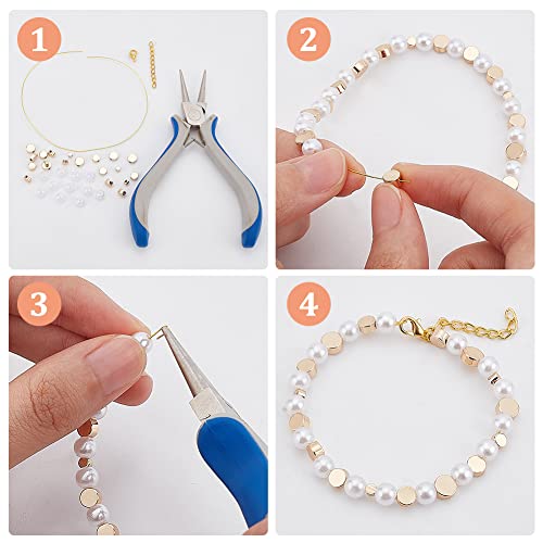 BENECREAT 64Pcs Real 14k Gold Plated Spacer Beads,4 Styles Smooth Round Beads Gold Spacers Flat Round Brass Metal Spacer Beads for DIY Jewelry Making Findings and Other Crafts - Image 4