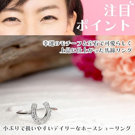 馬蹄 指輪 シルバー デザイン リング 馬の蹄 ひづめ 蹄鉄 ホースシュー - 画像 (3)