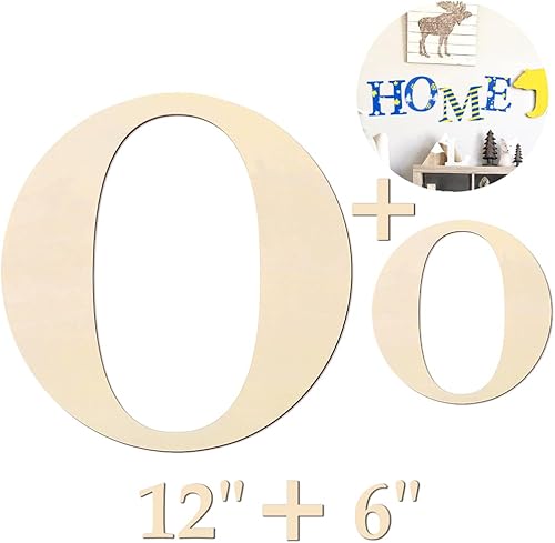 Miniatura 1 de HEKOOLA Letras de madera grandes de 12 pulgadas y pequeñas letras de madera de 6 pulgadas para manualidades decoración de pared letras de madera sin