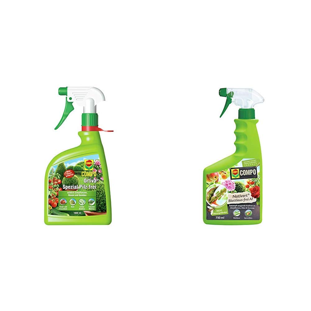 Compo Ortiva Spezial Pilz-frei AF, Bekmpfung von Pilzkrankheiten an  Zierpflanzen, Ziergehlzen und Gemse, 1 Liter & Nativert Blattlaus-frei  AF, Bekmpfung von saugenden Insekten, 750 ml : Amazon.de: Garten