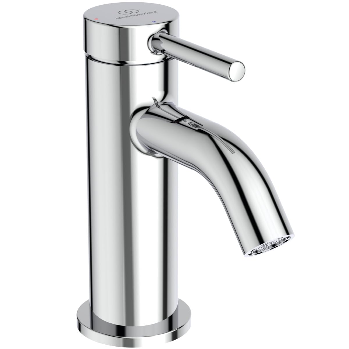 Ideal Standard - Ceraline, grifo monomando pequeño, grifo lavabo compacto con cartucho FirmaFlow, sin barra de control ni desagüe, Easyfix, cromado
