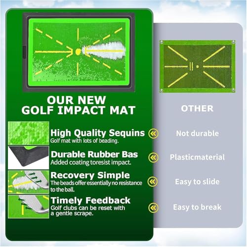 Golf Training Mat 12”*17“with Instant Swing Feedback & Durable - Portable Practice Mat for Indoor/Outdoor Use, Ideal for Golfers of All Levels, for Men Women by lyleyu - Used condition - Image 3