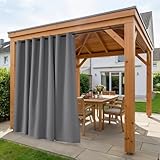 PONY DANCE Cortinas Opacas Impermeable Exterior Terraza,Gris