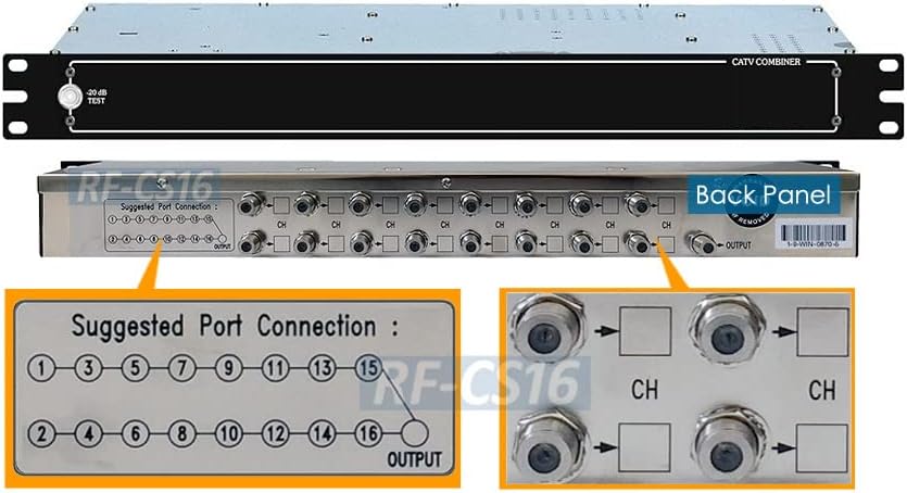 16-Way CATV Headend Digital Channel Passive Coax TV Combiner