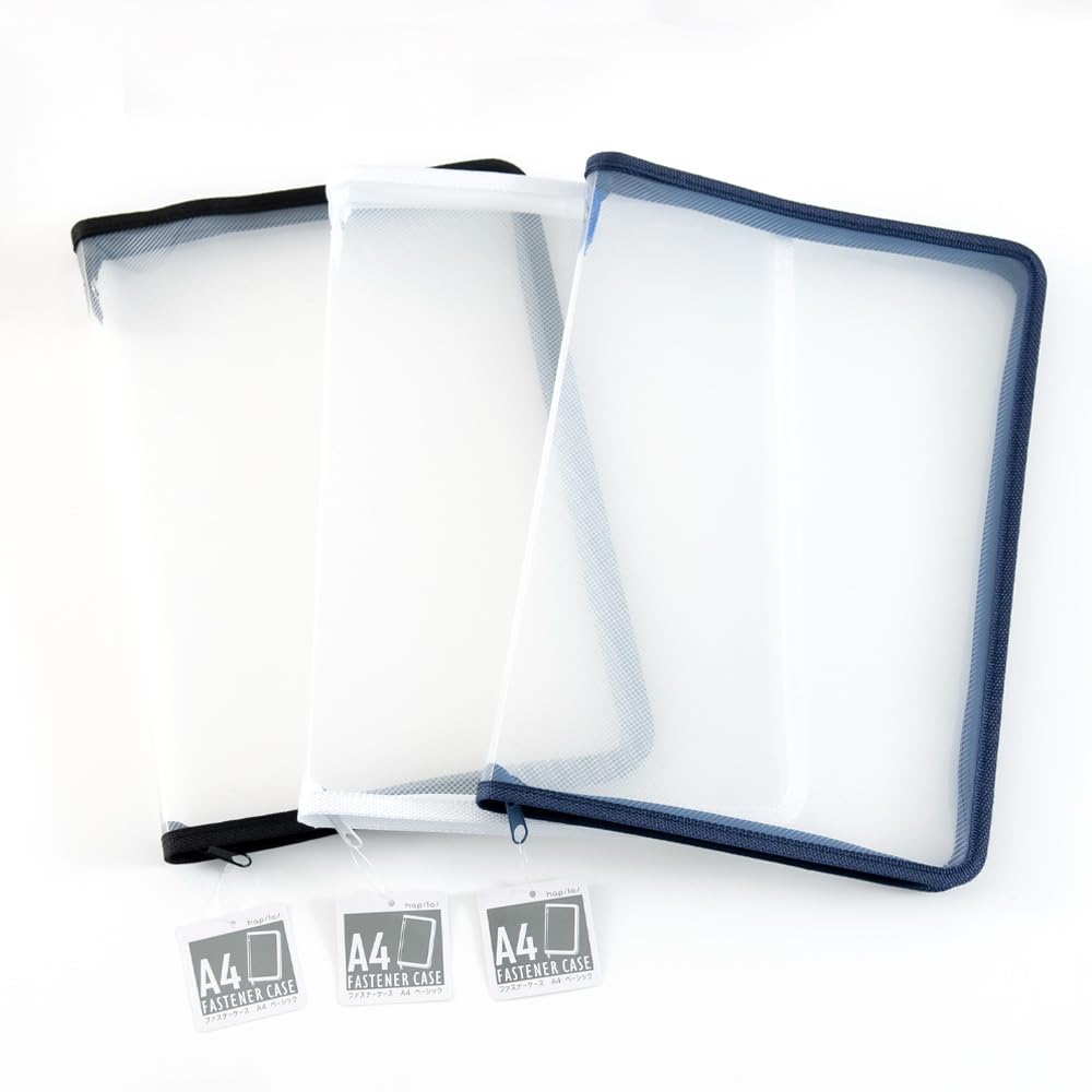 Amazon | ハピラ ファスナーケース A4 12個 ベーシックカラー3色セット