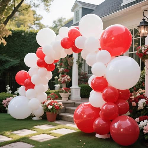 Image of 32Pcs White Big Balloons 18 Inch, Round Large Latex Party Balloons for Birthday Wedding Decorations. (white)