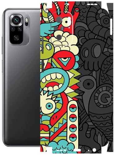 Image of AtOdds - Full Body Back Screen Guard Protector Film - Lamination Wrap Skin Sticker Compatible with REDMI Note 10 | Scratchproof Matte Finish (Graffiti50)