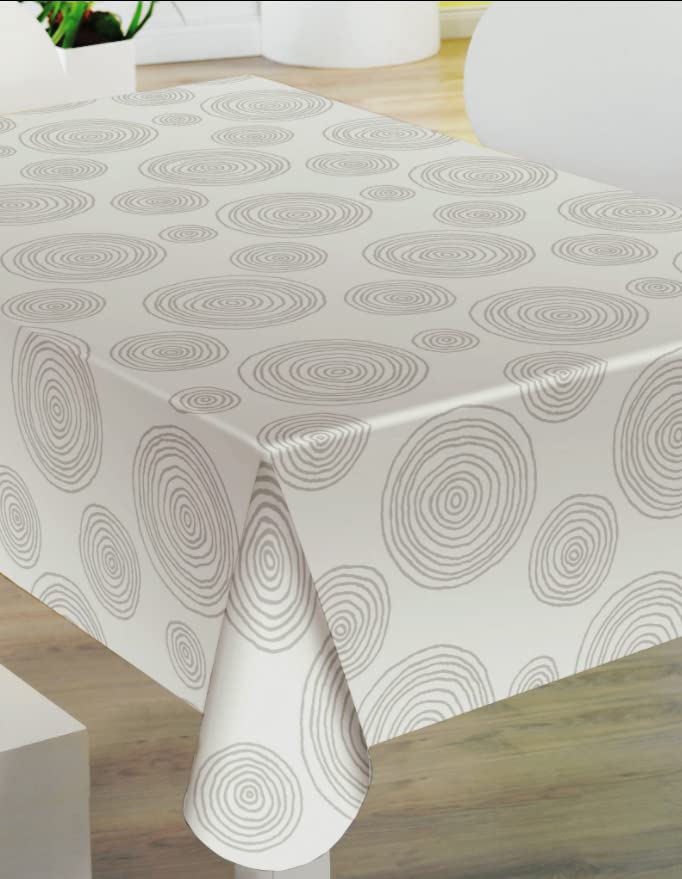 HuleHule Tovaglia Cerata Impermeabile 140x250 Cm, PVC Con Base In Cotone, Stampa Farfalle Grigio/Bianco/Nero, Facile Da Pulire, Antimacchia Per Cucina