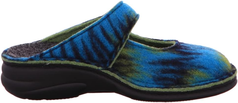 FINNCOMFORT Glarus Aqua (green) - open slippers - house - women's cottage slippers, green comfort slippers for women, green, 10.5 UK Wide