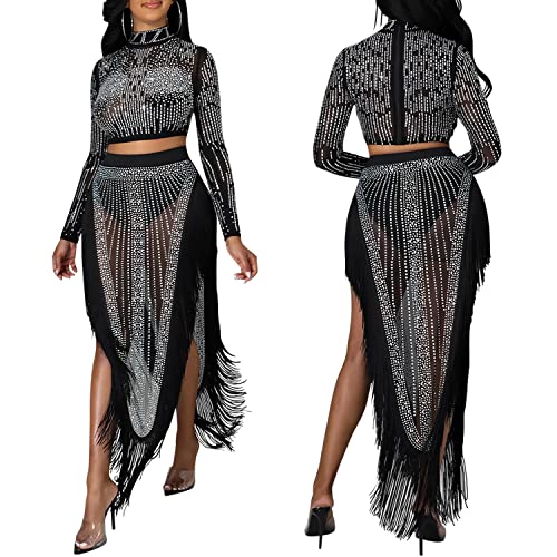 Image of PORRCEY Sexy Elegant Rhinestone Party Club Night Formal Dress for Women