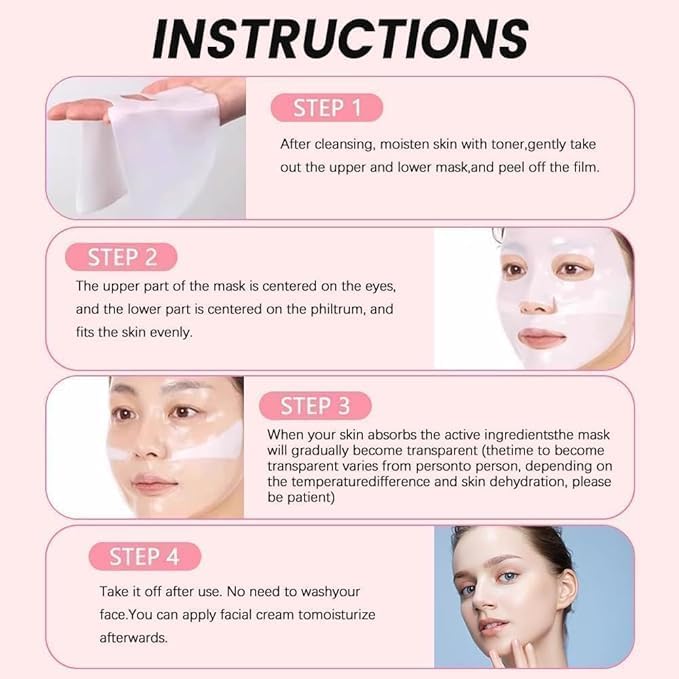 Image of Collagen Face Masks Deep Hydrating And Firming Overnight Hydrogel Mask Anti-Wrinkle Lifting Real Collagen Infused For Plump Skin (1 Pcs)