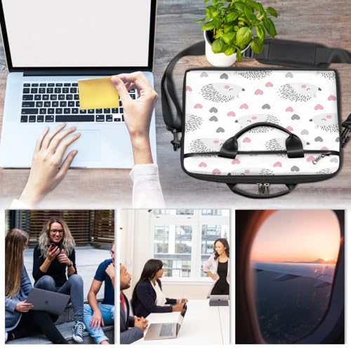 Bolso para portátil con patrón erizo de corazón 15 pulgadas miniatura 6