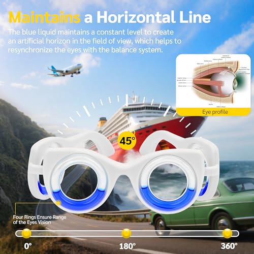 Image of NEOISM Motion Sickness Glasses, Car Sickness Glasses with Red Pattern Bag