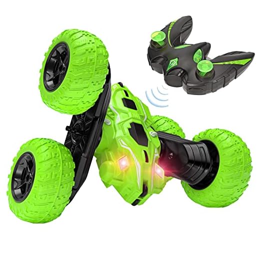 voltenick Remote Control Car, RC Stunt Car Toy, Double Sided 360° Rotating RC Cars with Headlights, 4WD 2.4Ghz Rechargeable High Speed Off Road Stunt Car, Gift for Kids 4-7 8-12 Boys