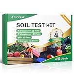NewTest Soil Test Kit 4 Parameters: Professional Accurate 40 Tests Soil Testing Kits for Lawns Gardening Vegetable Garden for pH Nitrogen Phosphorus Potassium (40)