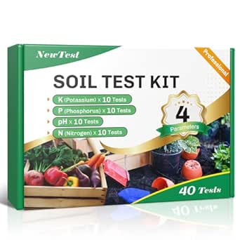 Soil Test Kit for 4 Parameters - pH, Nitrogen, Phosphorus, Potassium - 40 Tests