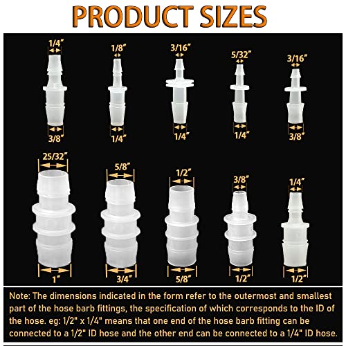 Musibo 66Pcs Hose Barb Fitting, Barb Reducer thumb #1