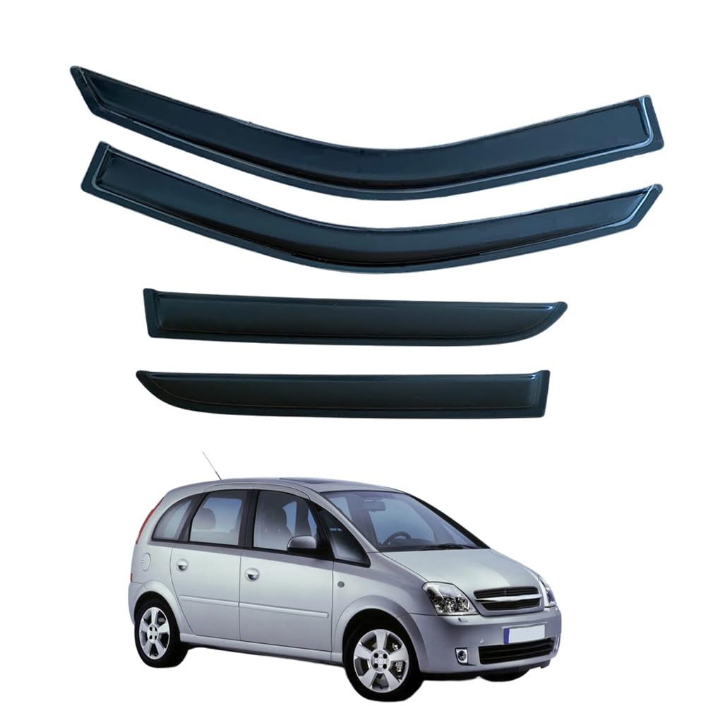 QOEMRHELT 4pc Set In-Channel Wind Deflectors, for OPEL MERIVA A 2002-2010 Window Visors Rain Guards Vent Visors Rain & Sun Protection,Car Accessories