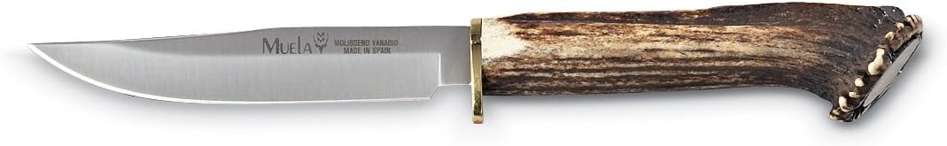 MUELA GRED-12S Genuine Stag Horn Crown Handle Hunting Knife with Leather Sheath