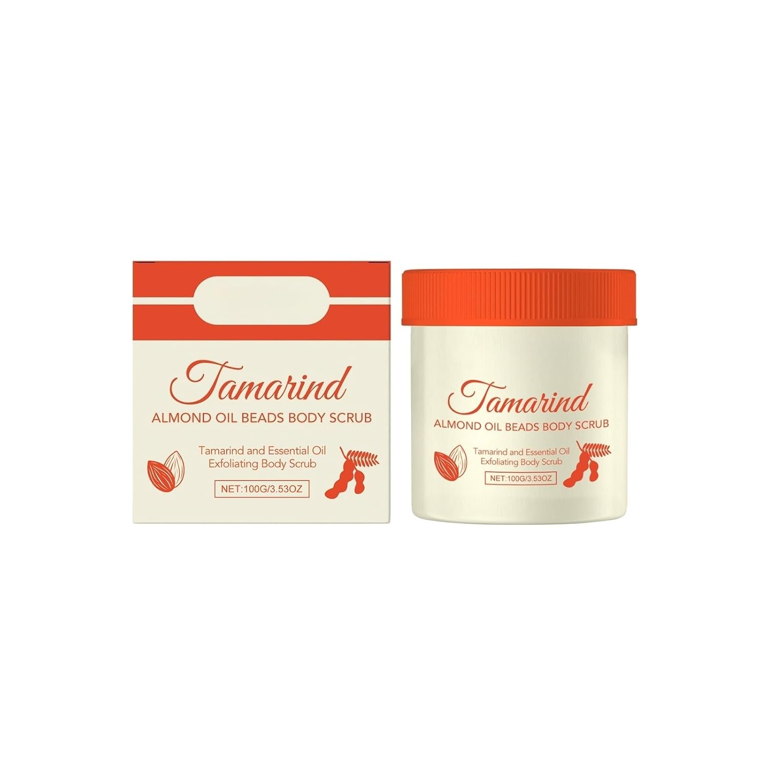 Tamarind Almond Body Scrub Exfoliating and Moisturizing Skin Polish with Natural Oils for Smooth, Bright, and Refreshed Skin