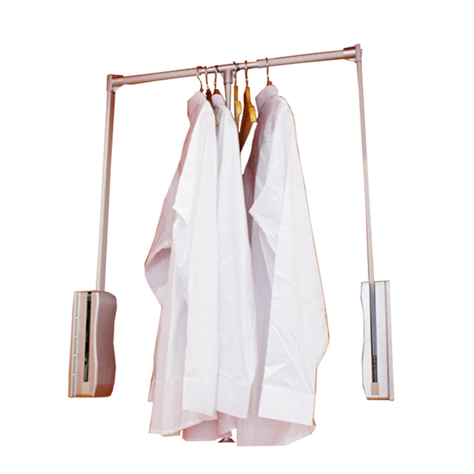 HTTGDGDH Adjustable Pull Down Closet Rail - Space-Saving Side Mount Rod, Soft Return, Silver Finish, 20Kg Load Capacity, Fits 600-830Mm Closets, Ideal For Organizing,830-1150mm