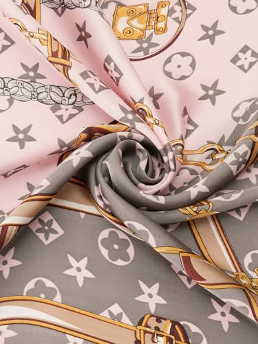 Image of Printed Poly Silken feel Scarf Stole for Women | Stylish, Soft, & Lightweight | Satin Feel Neck Scarf, Hair Scarf, Head Scarf for Women
