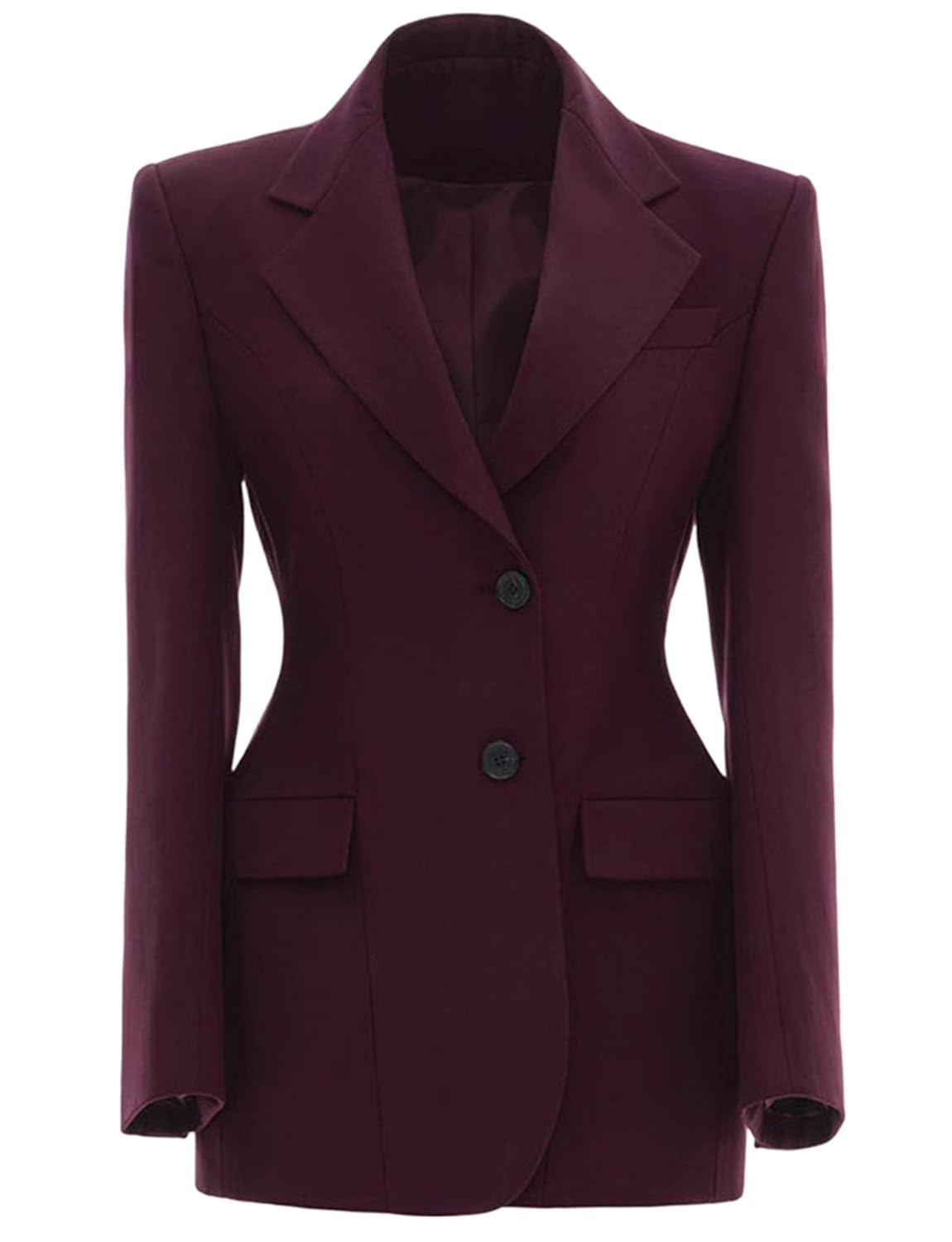 Womens Office Lady Suit Blazer Two Buttons Coat Notch Lapel Tuxedos Jacket for Christmas Dinner