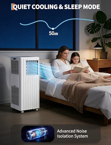 Image of Garvee 8000 BTU Portable Air Conditioner, Complete Window Kit & Remote Included - Easy Setup, Cools 350 Sq. Ft Rooms, 24-Hr Timer, Sleep Mode, Quiet Operation, White