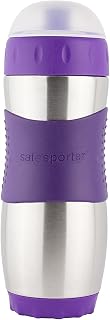 Kid Basix Safe Sporter | Lunch & Sport Stainless Steel Water Bottle | Easy Pull Spout | Mud Cap|Dishwasher Safe |Holds 16 Oz. | Purple